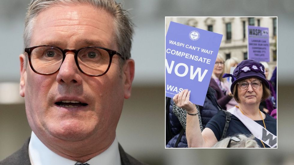 Keir Starmer and Waspi protesters