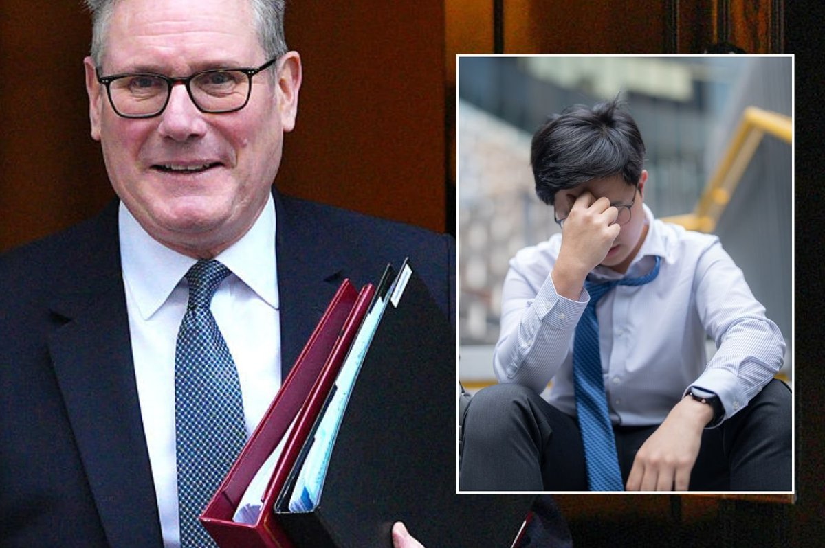 Keir Starmer and young man in distress