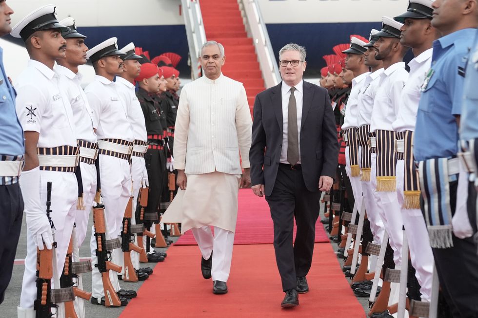 Keir Starmer arriving in India