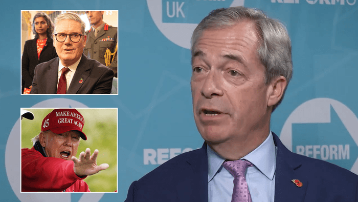 Keir Starmer, Donald Trump and Nigel Farage