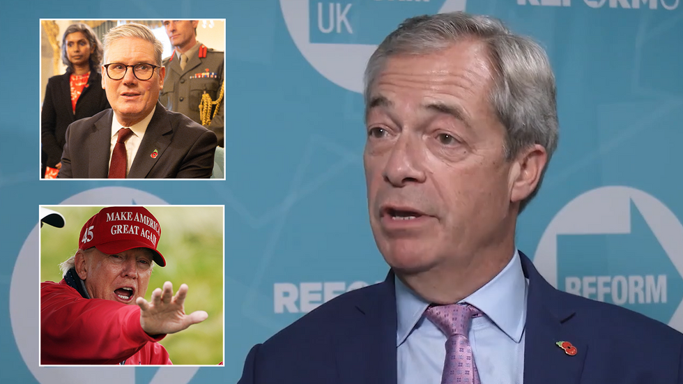 Keir Starmer, Donald Trump and Nigel Farage