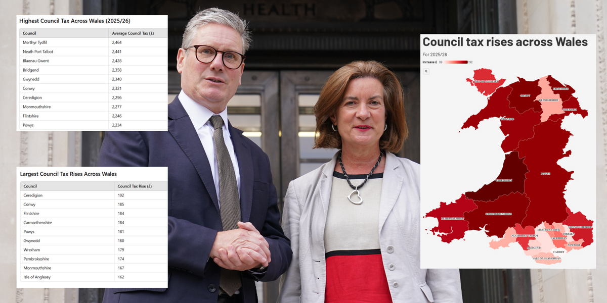 NextImg:MAPPED: Wales' council tax NIGHTMARE as bills rise by MORE than England - every authority ranked