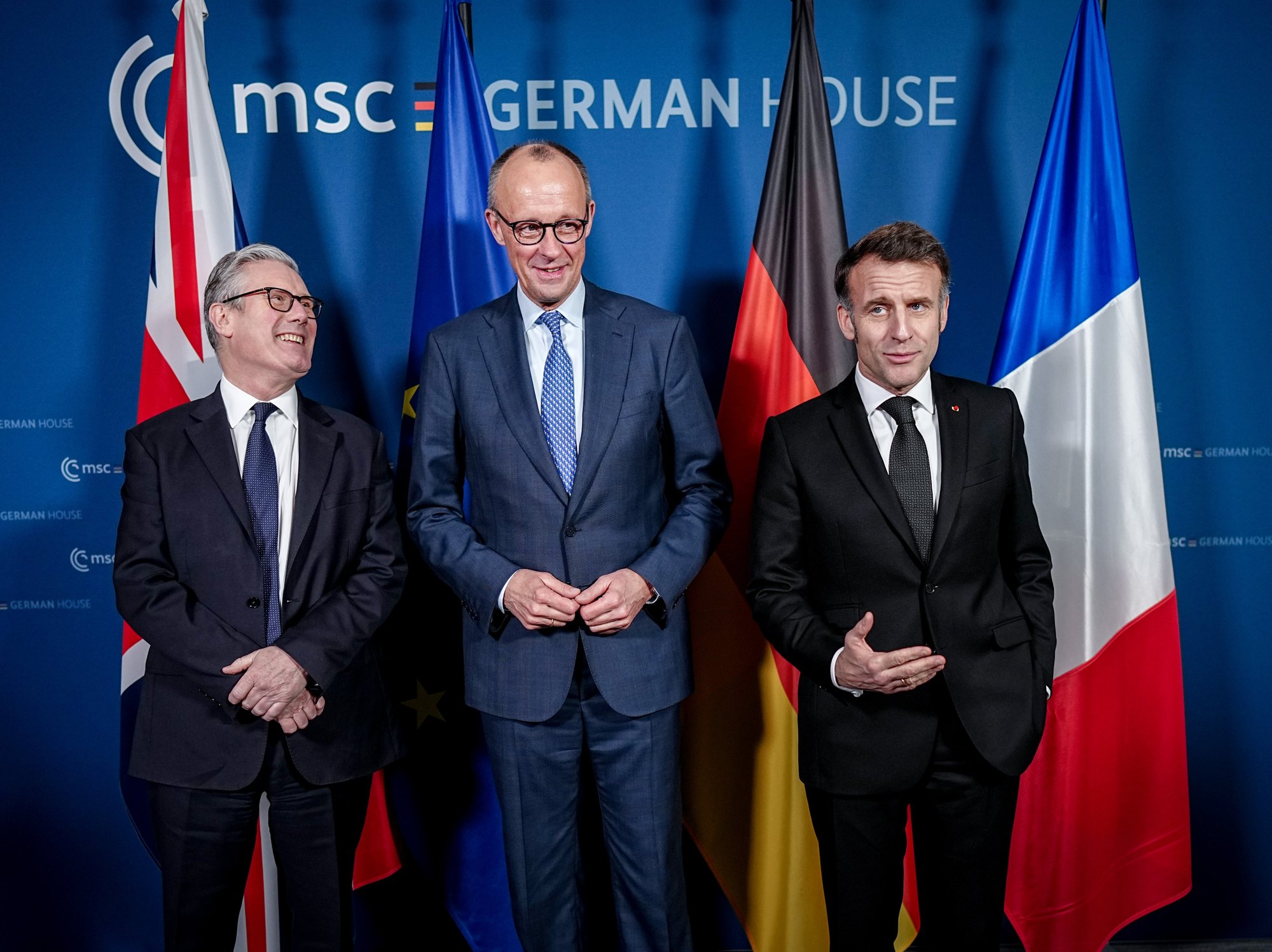 Keir Starmer, Friedrich Merz and Emmanuel Macron