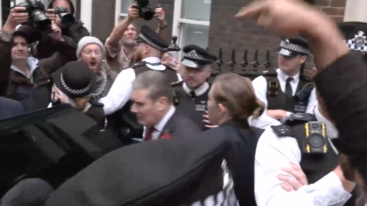 Keir Starmer leaving after his Gaza ceasfire speech