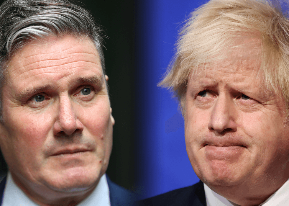 Keir Starmer (left), Boris Johnson (right)