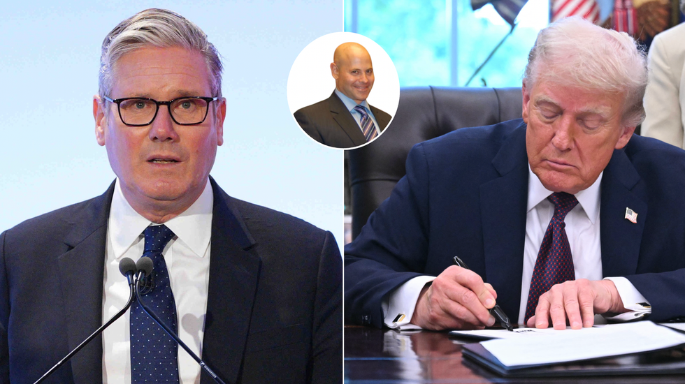 Keir Starmer (left), Donald Trump (right)