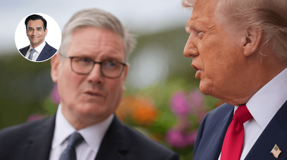 Keir Starmer (left), Donald Trump (right)