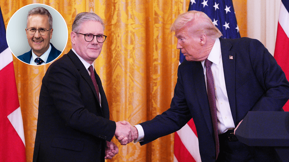 Keir Starmer (left), Emmanuel Macron (right)