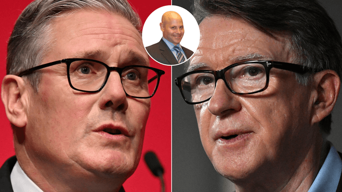 Keir Starmer (left), Lee Cohen (middle), Peter Mandelson (right)