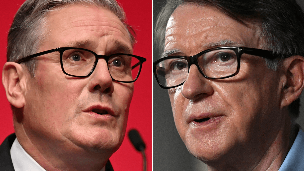 Keir Starmer (left), Lord Mandelson (right)