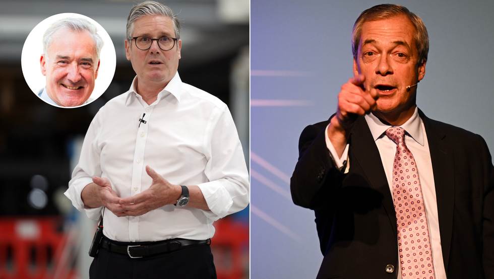 Keir Starmer (left), Nigel Farage (right)
