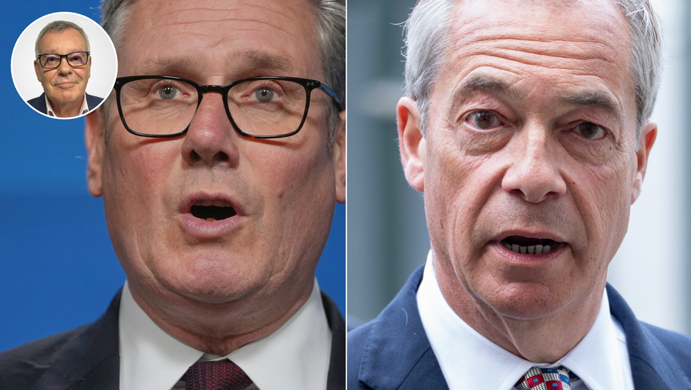Keir Starmer (left), Nigel Farage (right)