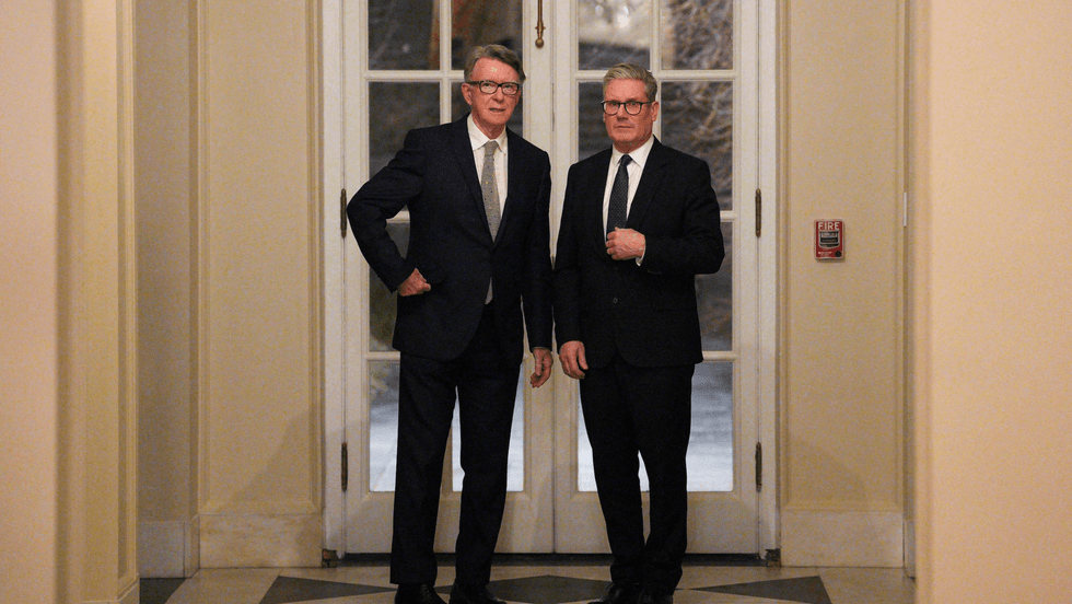 Keir Starmer (left), Peter Mandelson (right)