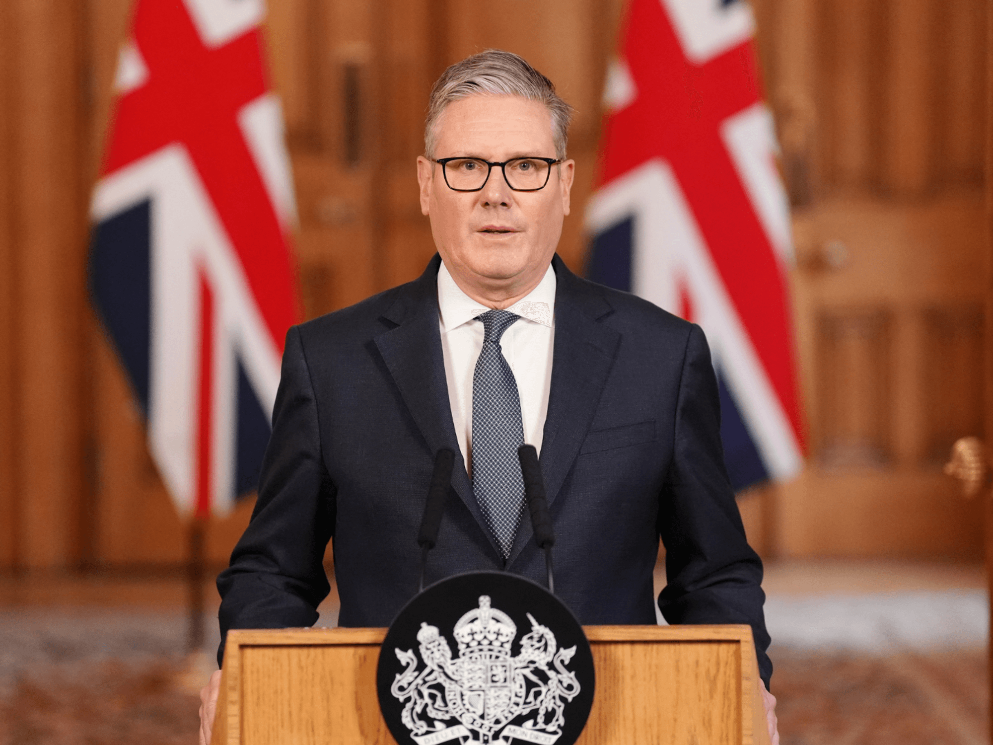 Keir Starmer makes a statement from Downing Street