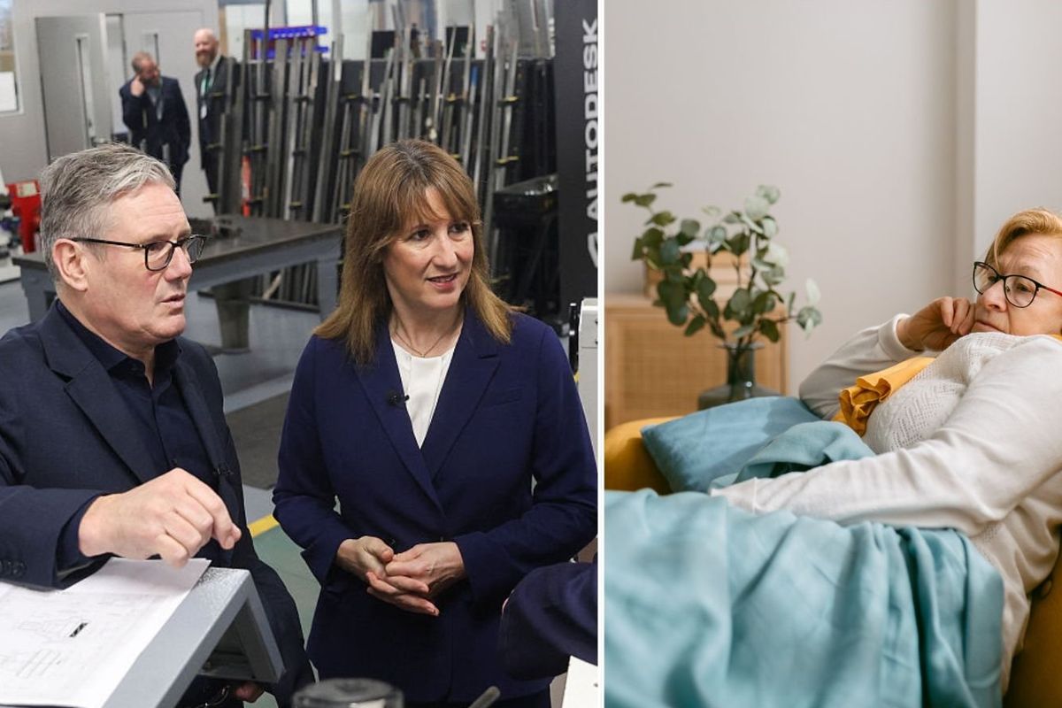 Keir Starmer, Rachel Reeves and state pensioner