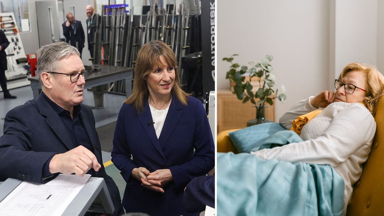 Keir Starmer, Rachel Reeves and state pensioner