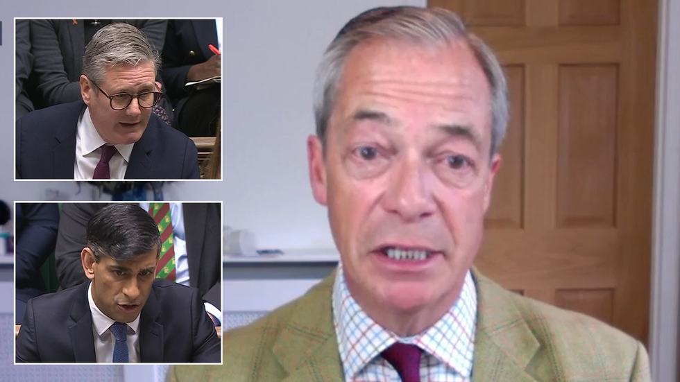 Keir Starmer, Rishi Sunak and Nigel Farage