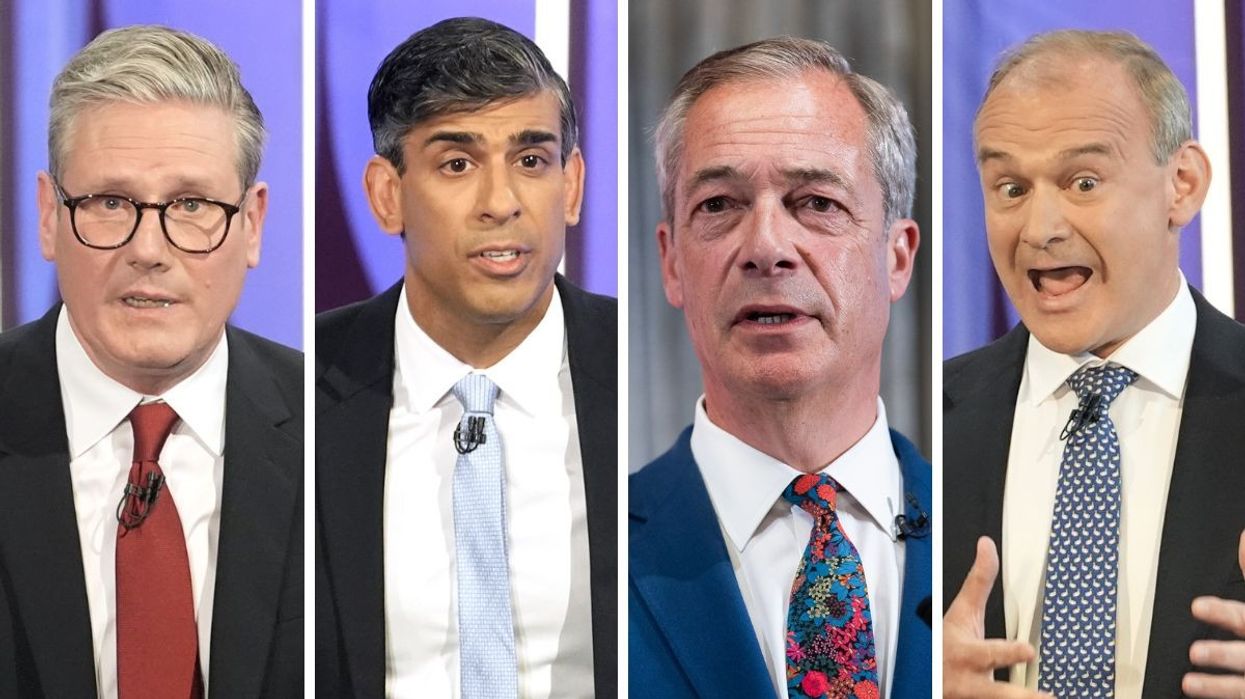 Keir Starmer, Rishi Sunak, Nigel Farage and Ed Davey