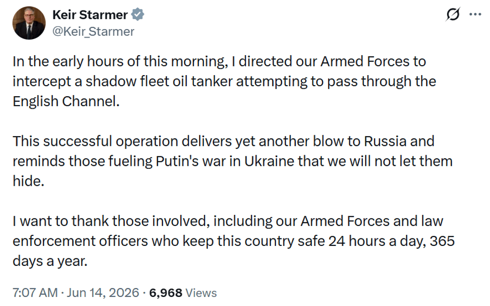 Keir Starmer's tweet