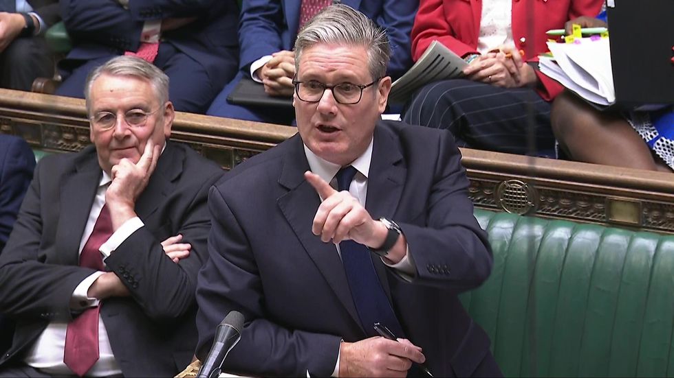 Keir Starmer speaking at PMQ's