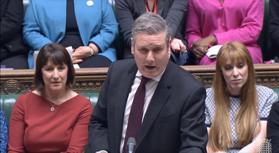 Keir Starmer speaking during PMQs