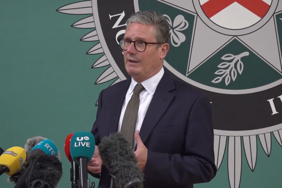 Keir Starmer speaking from Nothern Ireland