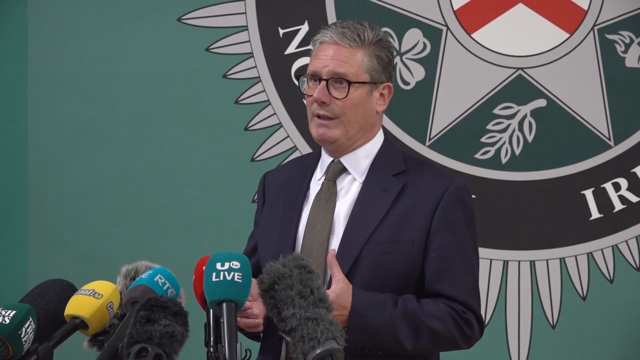 Keir Starmer speaking from Nothern Ireland