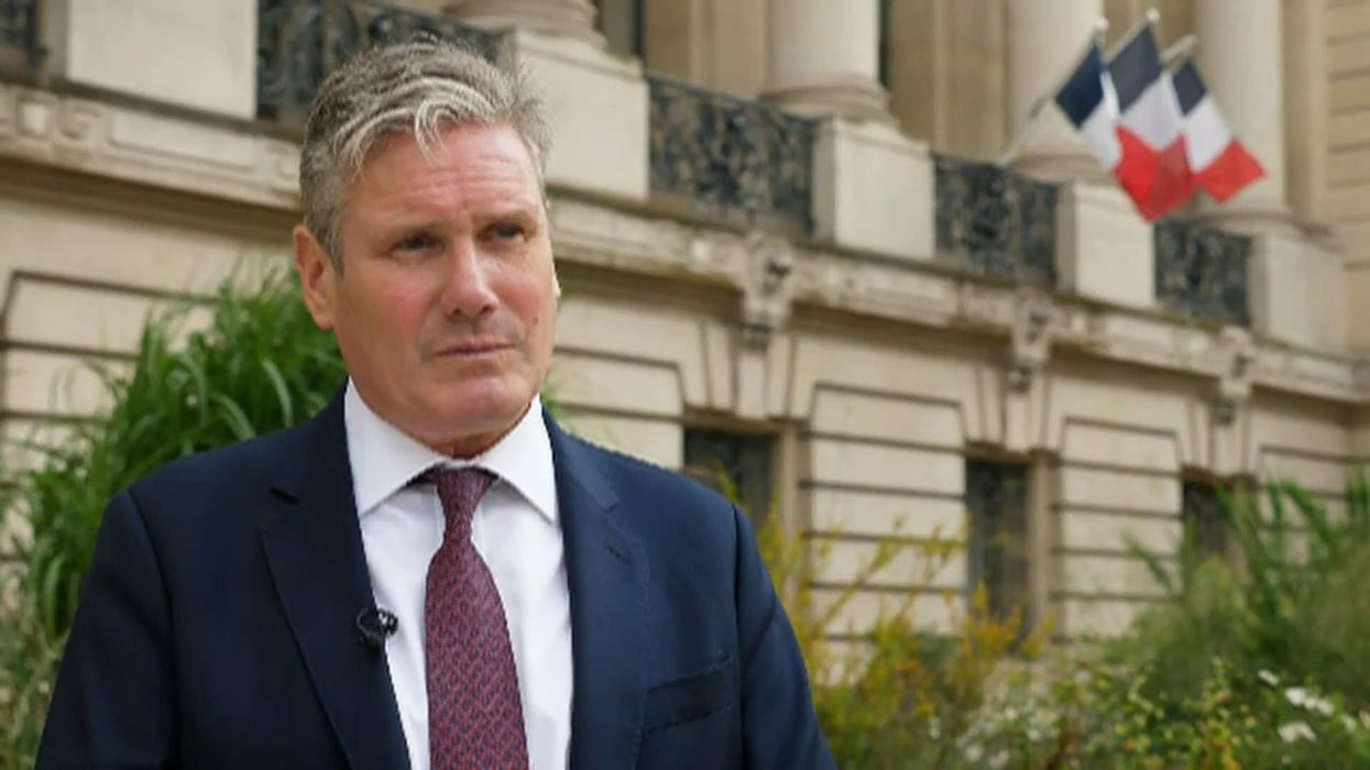 Keir Starmer speaks to media after meeting Emmanuel Macron in Paris