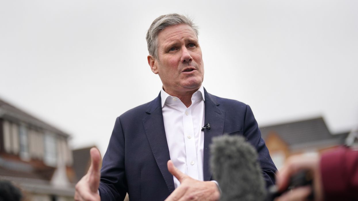Keir Starmer speaks to media in Bedfordshire