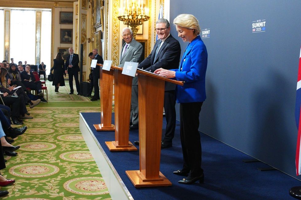 Keir Starmer, Ursula von der Leyen and Antonio Costa hold press conference after UK-EU Summit