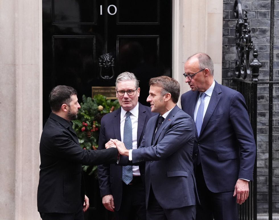 Keir Starmer, Volodymyr Zelensky, Emmanuel Macron and Friedrich Merz