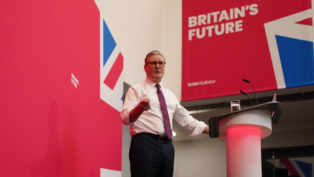Keir Starmer with Union flag