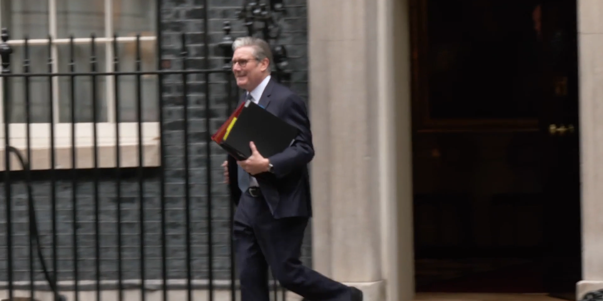 NextImg:WATCH: Keir Starmer takes a stumble out of Downing Street amid rising pressure ahead of high-stakes PMQs clash