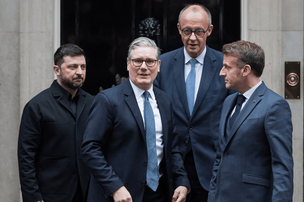 Keir Starner, Volodymyr Zelensky, Friedrich Merz and Emmanuel Macron