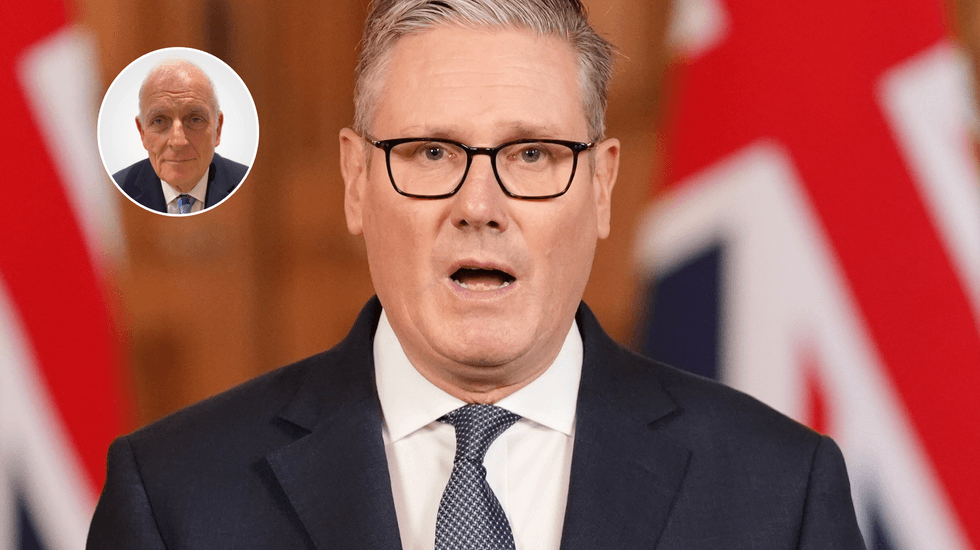 Kelvin MacKenzie (left), Keir Starmer (right)