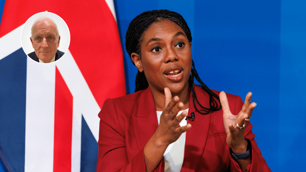 Kelvin MacKenzie (left), Kemi Badenoch (right)