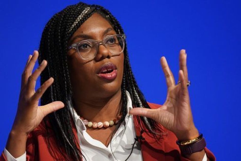 Kemi Badenoch speaking on stage during the Conservative Party annual conference at the International Convention Centre in Birmingham. Picture date: Monday October 3, 2022.