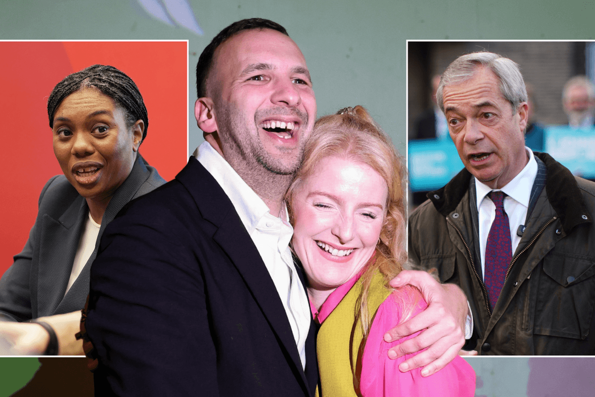 Kemi Badenoch; Zack Polanski and Hannah Spencer; Nigel Farage