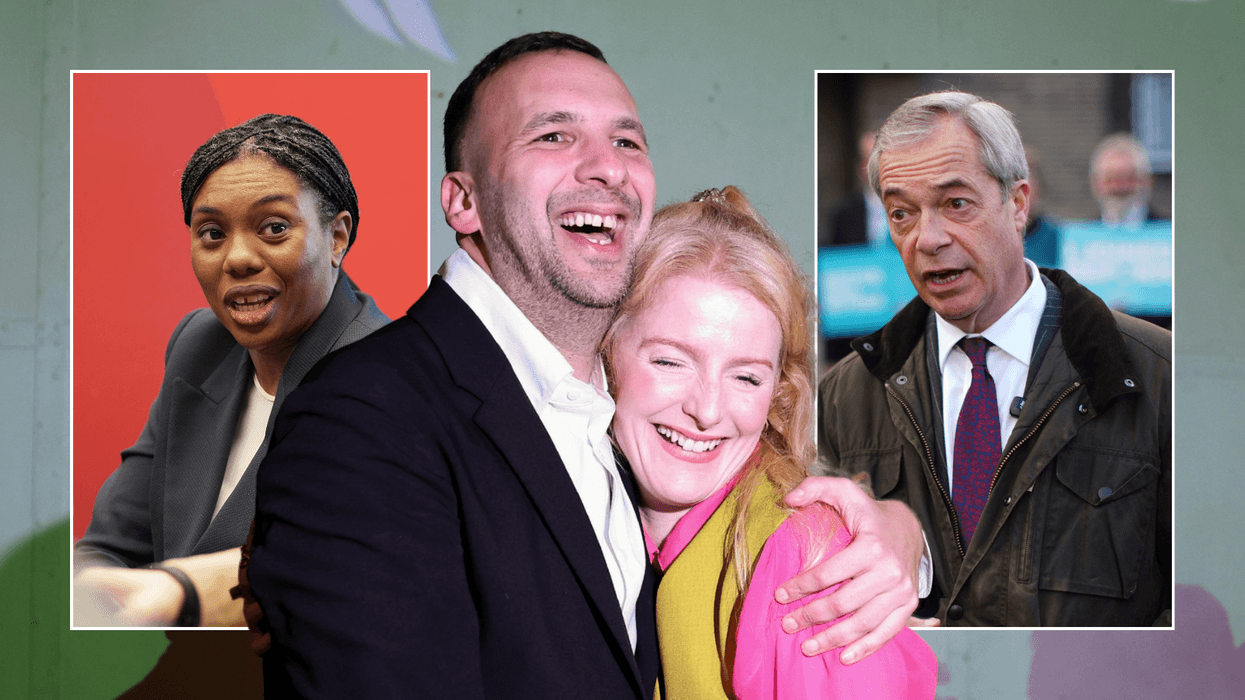 Kemi Badenoch; Zack Polanski and Hannah Spencer; Nigel Farage
