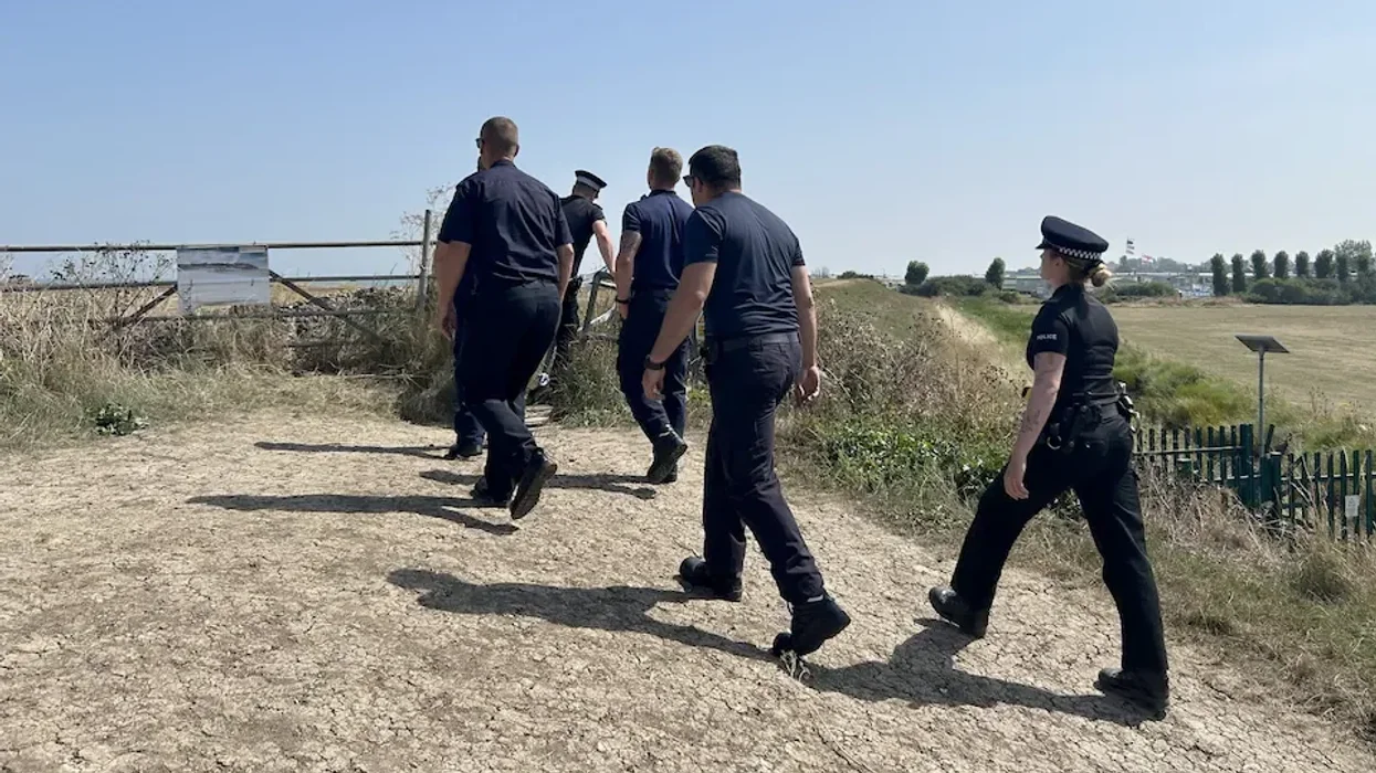 Kent Police officers on the Isle of Sheppey beach