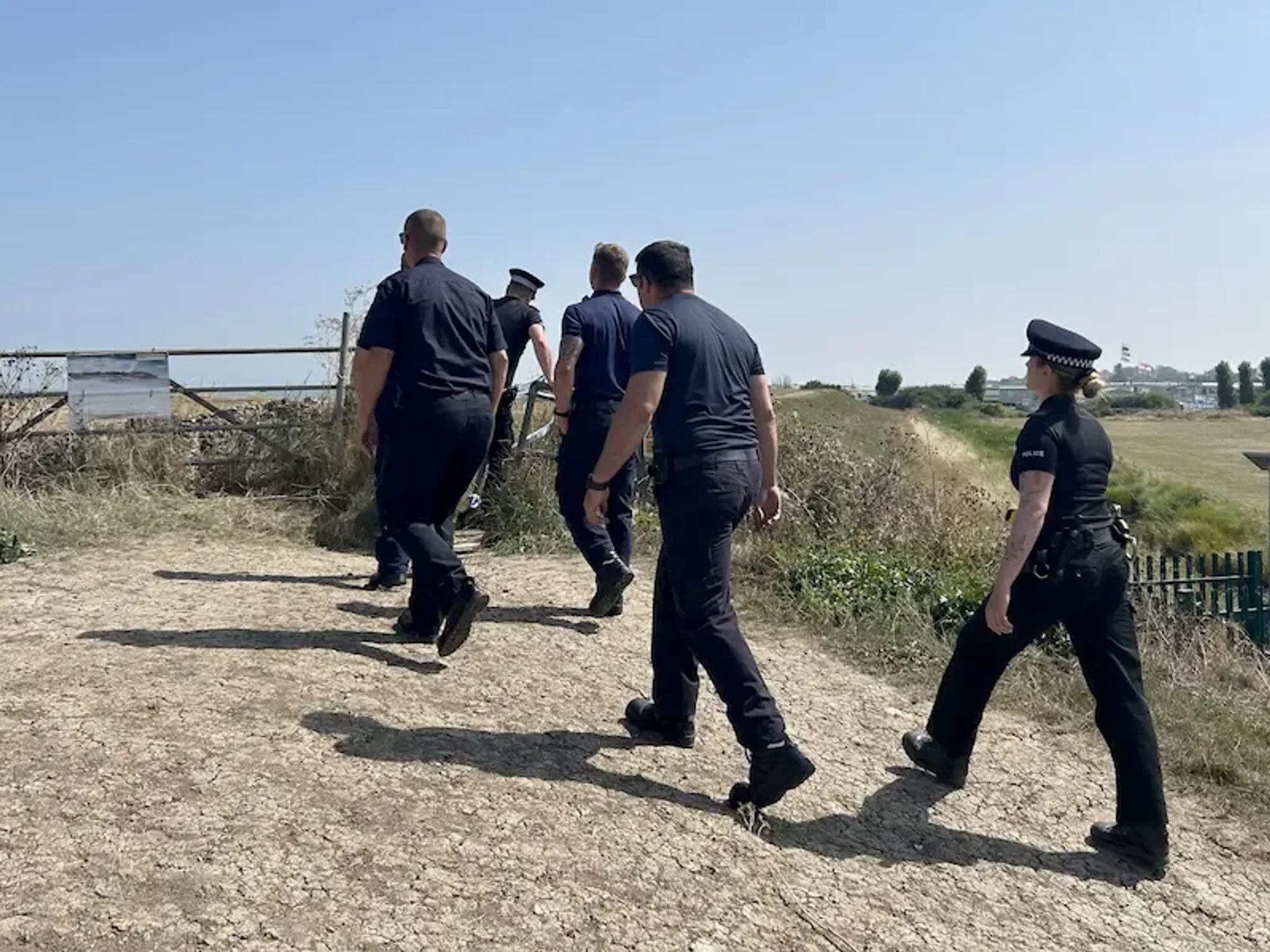 Kent Police officers on the Isle of Sheppey beach
