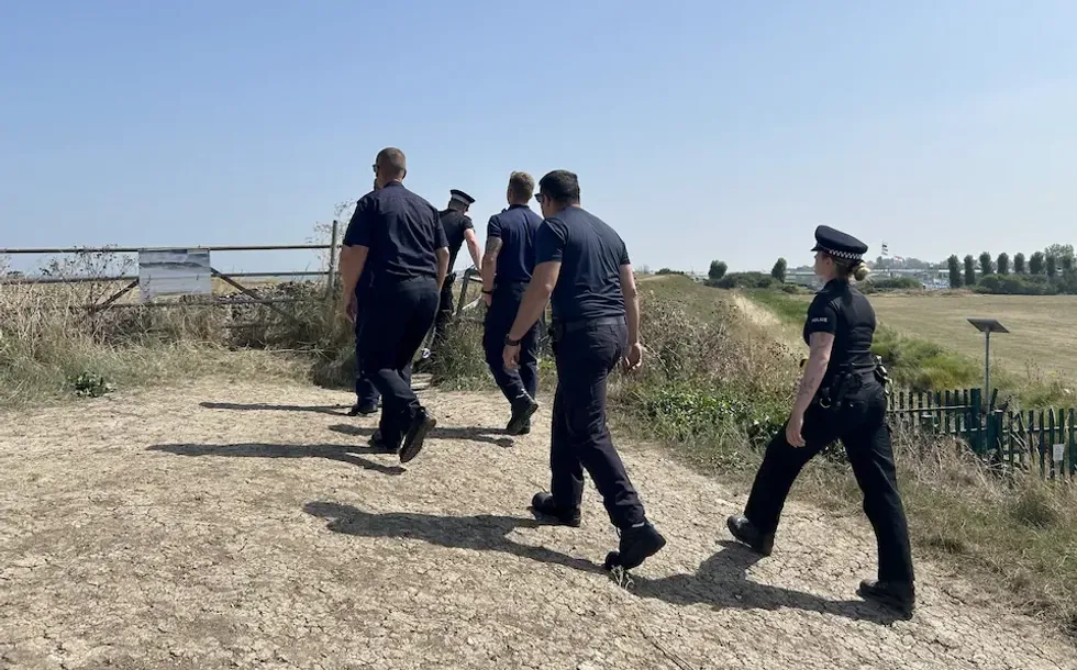 Kent Police officers on the Isle of Sheppey beach