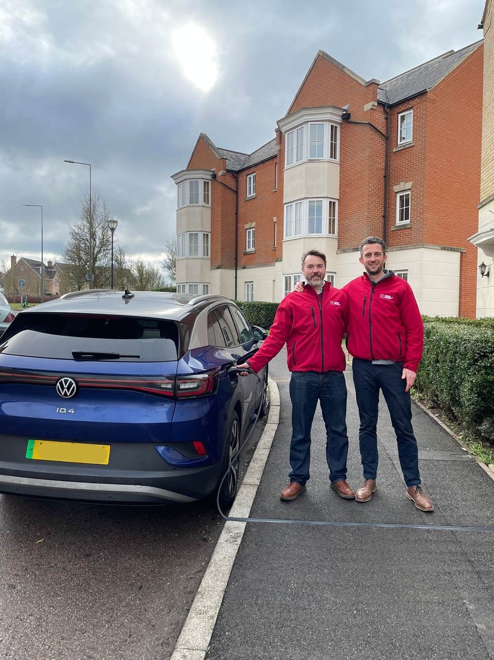Kerbo Charge co-founders Ben Whitaker (L) and Michael Goulden (R) praised the new funding for cross-pavement charging solutions