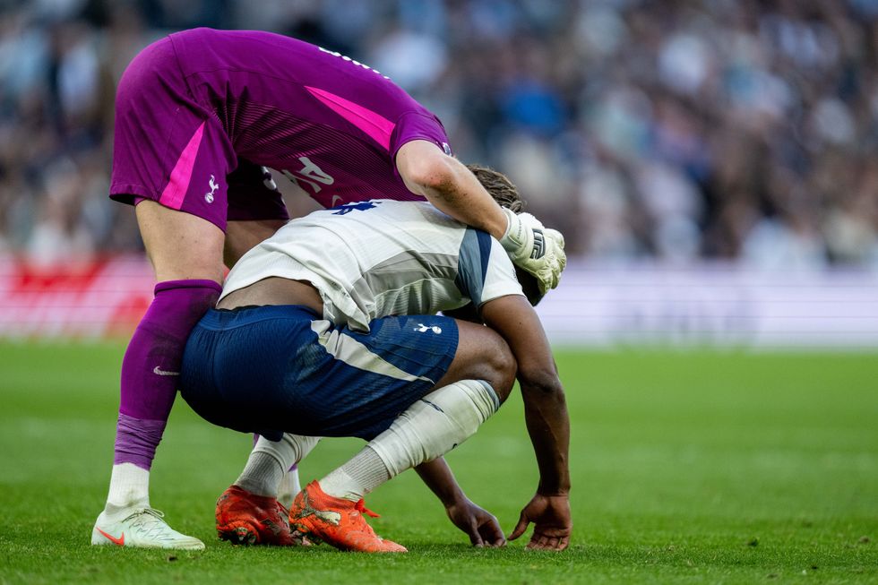 Kevin Danso cut a frustrated figure after Tottenham were pegged back by Brighton
