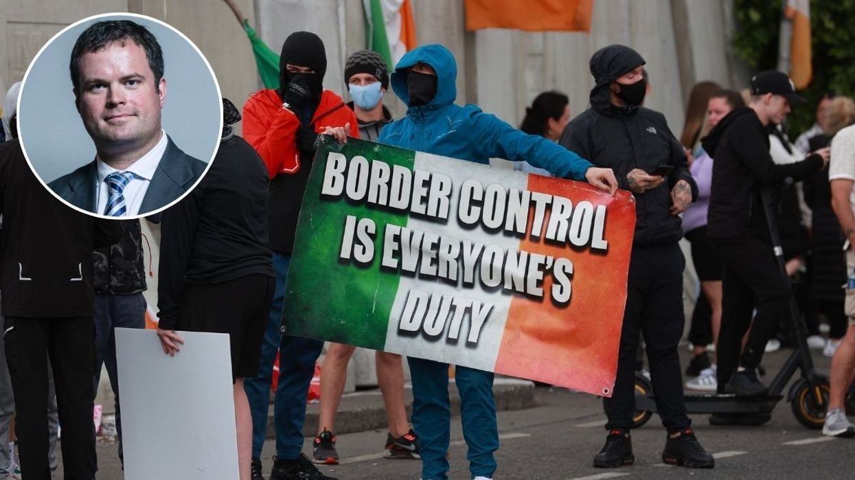 Kevin Foster and a group of protestors in Ireland