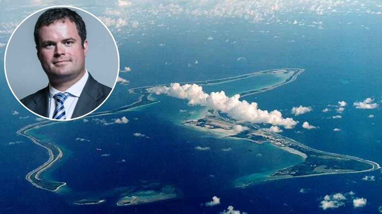 Kevin Foster and island of Diego Garcia