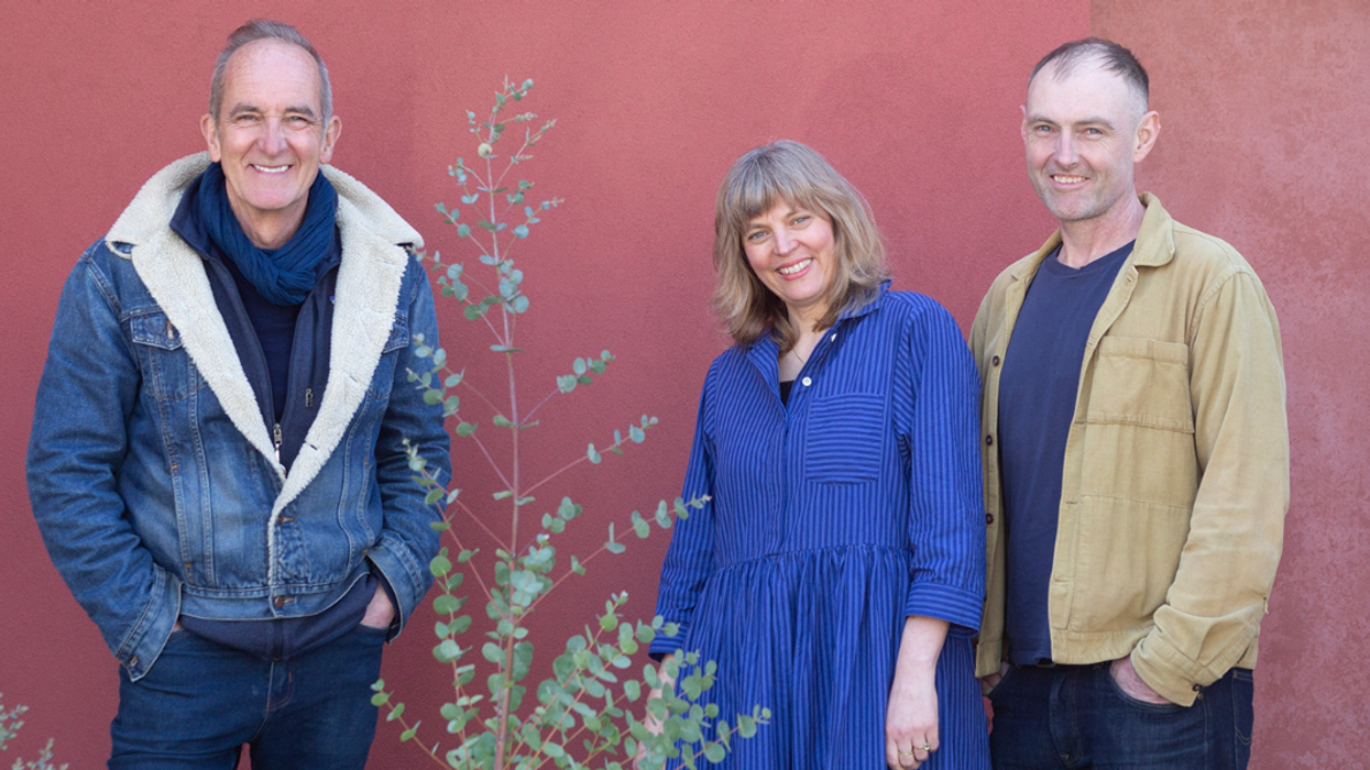 Kevin McCloud with Graeme and Melanie