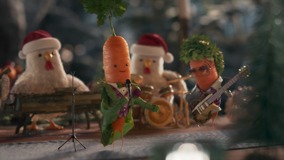 Kevin the Carrot serenading Katie