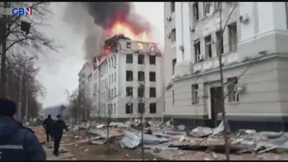 Kharkiv devastated by air strikes as police building hit in horror footage of Putin's latest attacks – WATCH