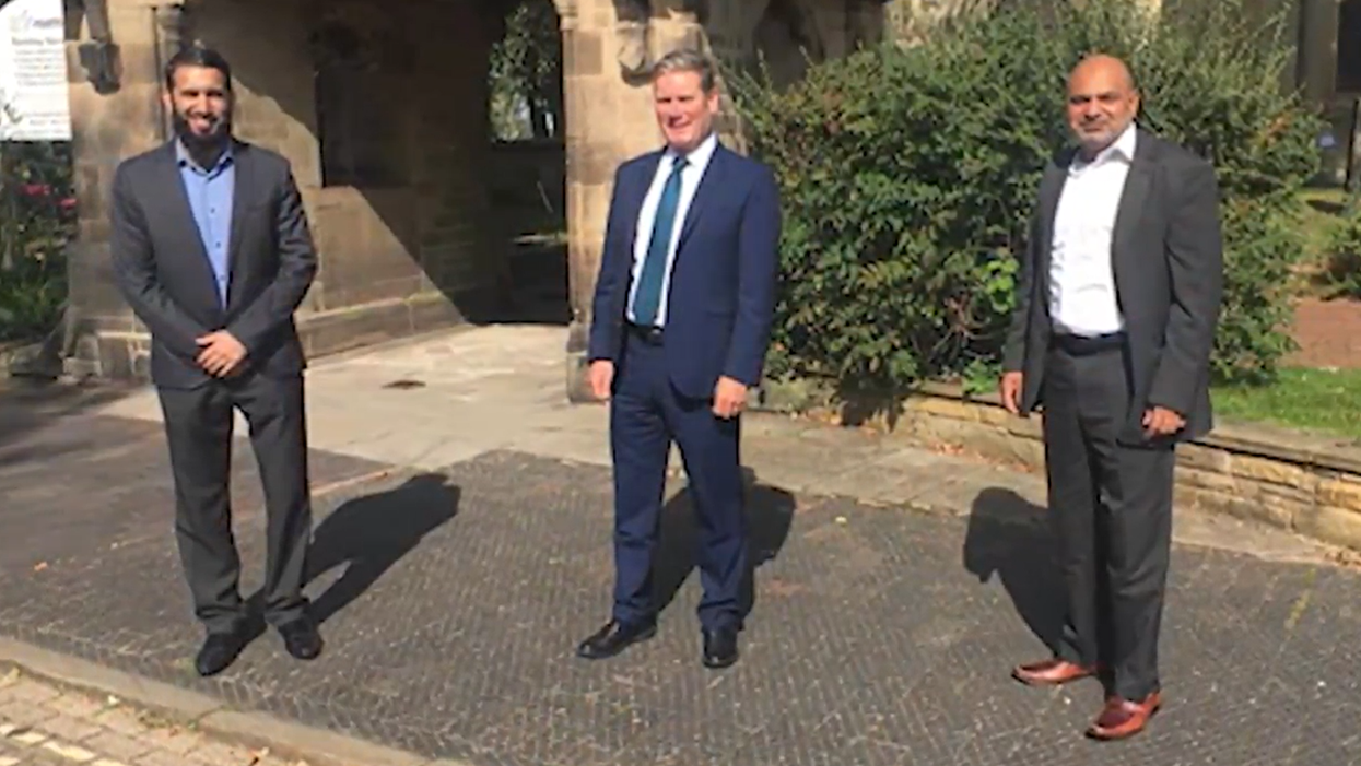Khizar Hussain and Aftab Nawaz with Sir Keir Starmer